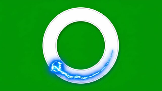 Abstract blue fluid rings forming in a clean graphic motion against a green and black backdrop