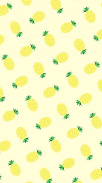 Pineapple Seamless Pattern Background Animation
