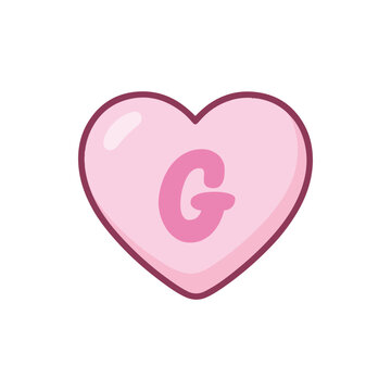 Playful pink heart graphic featuring letter design t-shirt design