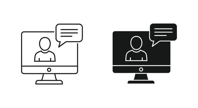 Two people video chatting on computer screens