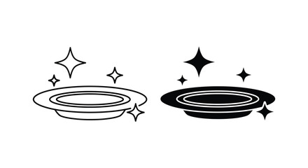 Flying saucers with star sparkles illustration © MOHAMMAD ALI