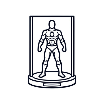 Superhero in a Glass Case Display.