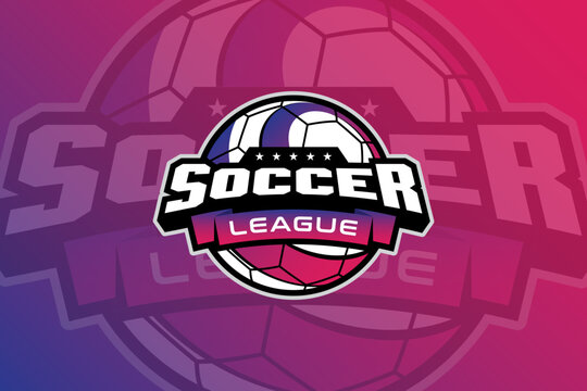 Clean and Dynamic Sports League Emblem Design with Modern Typography