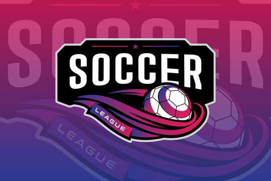 Clean and Dynamic Sports League Emblem Design with Modern Typography