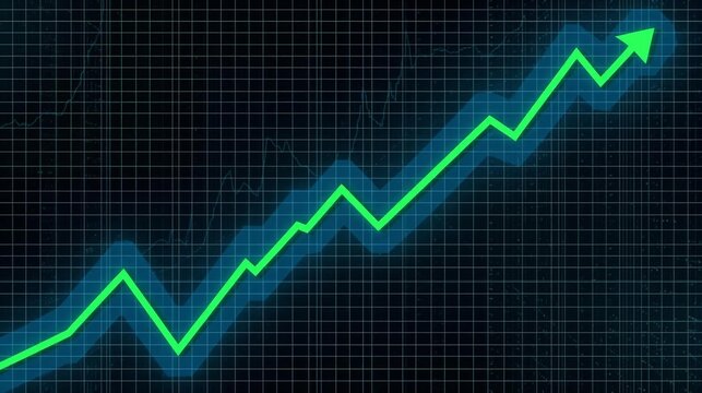 business graph with arrow
