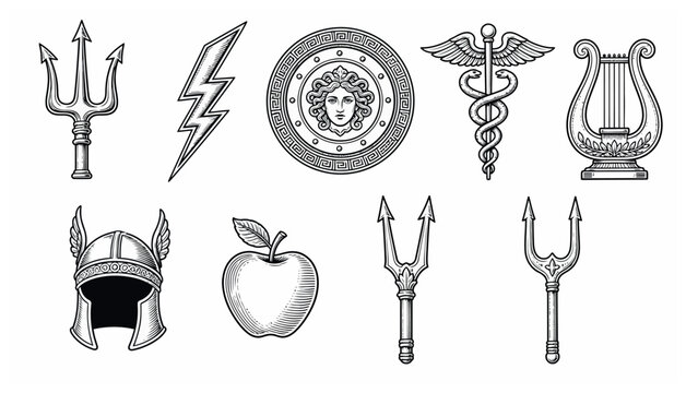 Collection of ancient mythological symbols.