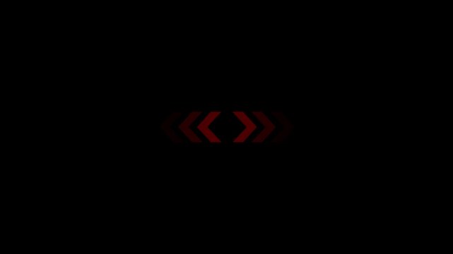 Right arrow movement animation video on black background, Arrow right icon Loop Animation arow facing animation arrow movements