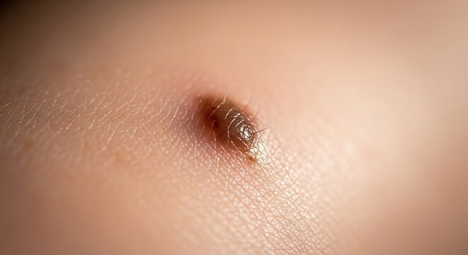 Close up of human skin and nipple