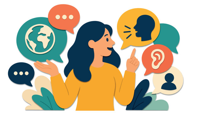 Woman Thinking About Global Communication.