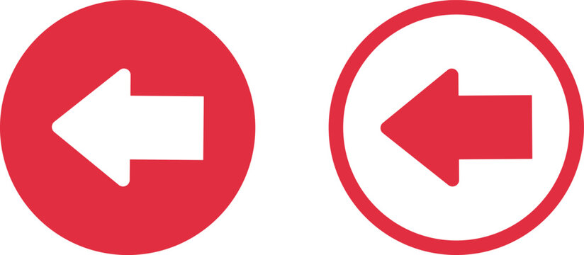 Red back and circular arrow icons Vector