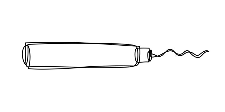 Toothpaste tube squeezing out paste, simple line drawing