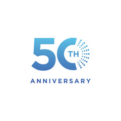 Obraz premium Number 50 Anniversary years for birthday celebrating holiday logo design