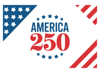 Fototapeta premium America 250 Celebration Logo with Red White and Blue Colors On a White background