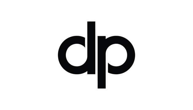 Modern black lowercase dp logo design