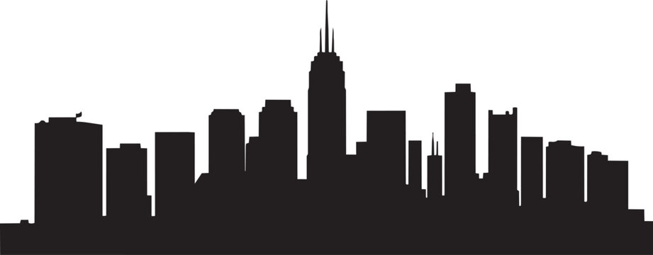 Modern city skyline silhouette vector illustration