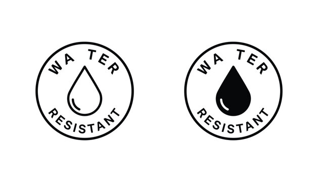 Water resistant badges comparison icons
