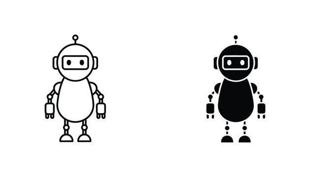 Cartoon robots standing side by side