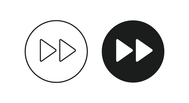 Double play pause button icons in circle