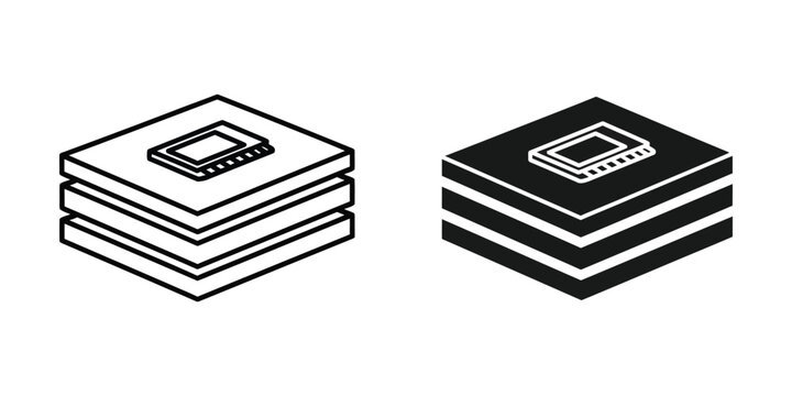 Integrated circuit chip on stacked layers in clean isometric design for technology concepts