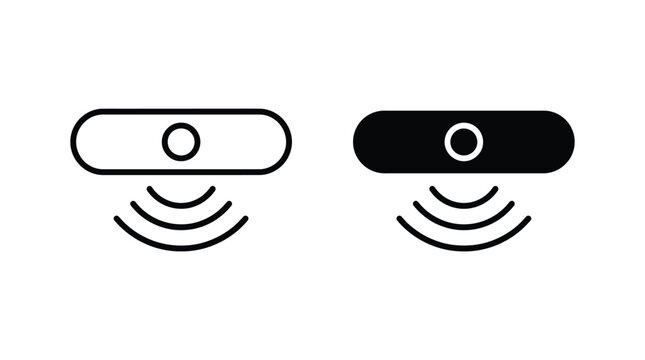 Wireless webcam icon with signal waves