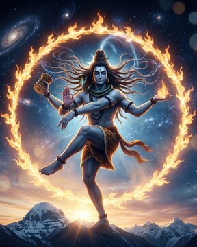 Nataraja Shiva Cosmic Dance &ndash; Divine Energy Artwork