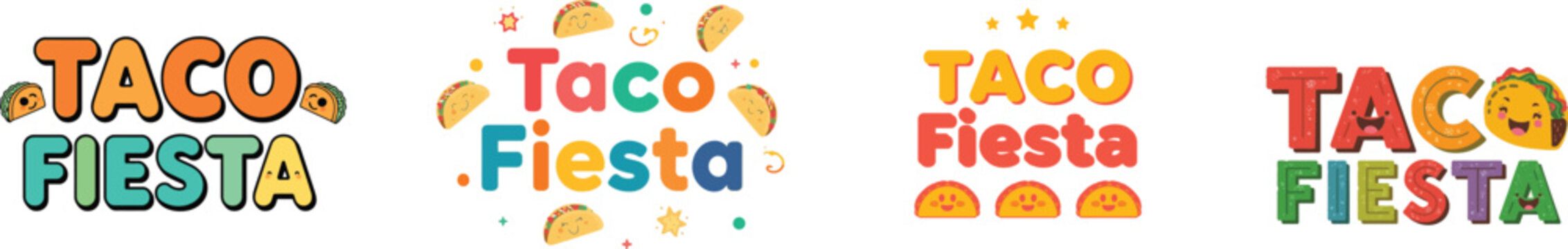 Colorful taco fiesta vector logo design