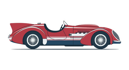 Obraz premium Vintage Red Sports Car Side View.