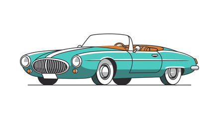 Fototapeta premium Vintage Teal Convertible Sports Car.
