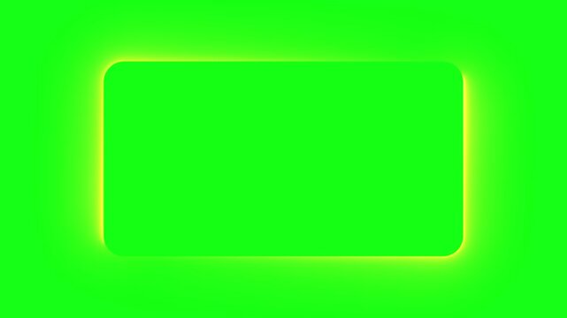 A vibrant green background with a glowing neon rectangle. The video content is designed to inspire and provide a unique aesthetic for various applications.
