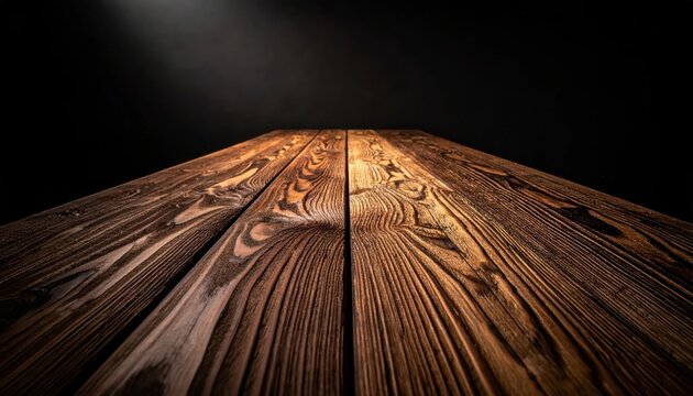 Close-up of weathered wooden planks with dramatic side lighting.