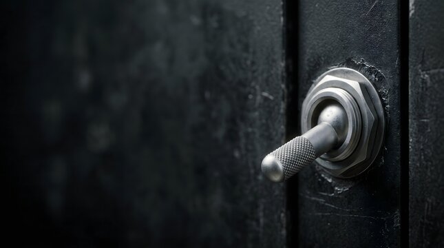 Macro view of mechanical on and off control knob