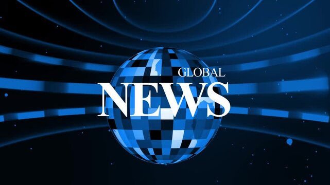 Global news broadcast globe background animation