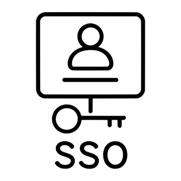 Single Sign-on Sso Line Icon