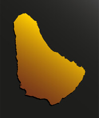 Obraz premium Map of Barbados gold material, Caribbean country