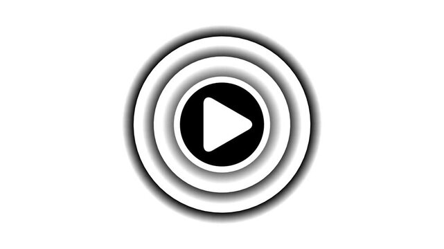 A video play button icon concentric circles on a white background.  The simple yet effective design of the icon ensures that it will grab the user's attention and provide a clear indication.