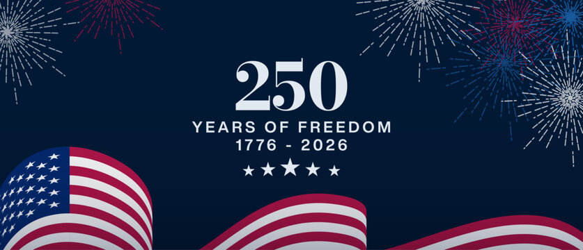 USA 250 Years Of Freedom Celebration Background.