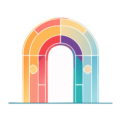 Fototapeta premium Colorful Rainbow Arch Geometric Design