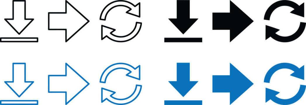 icons of arrows and refresh symbols