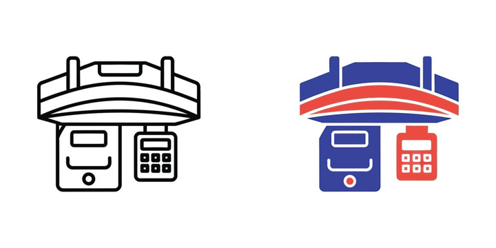 Payment terminal and credit card reader icons with a clean modern design for financial transactions