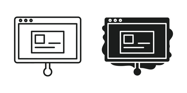 Two stylized browser window icons on a white background representing web design and development concepts