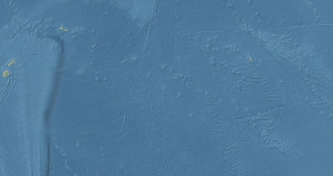 Cook Islands on Globe. Zoom into the country with Earth spinning on dark background. Physical world map with Cook Islands and label on it. Country view animation.