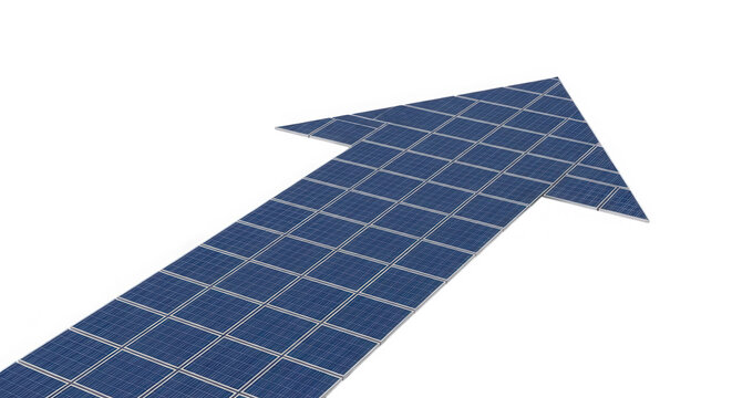 Blue arrow pointing up with a starry night sky texture pattern isolated on a transparent background