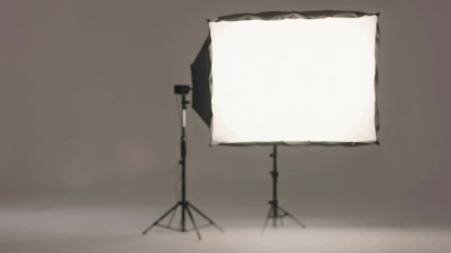 Studio Lighting Setup with Softbox and Stands.