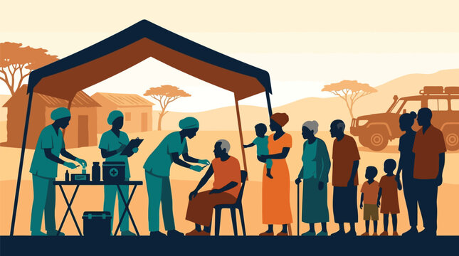 Community, people, food, distribution, tent, africa, help, aid, famine relief, village