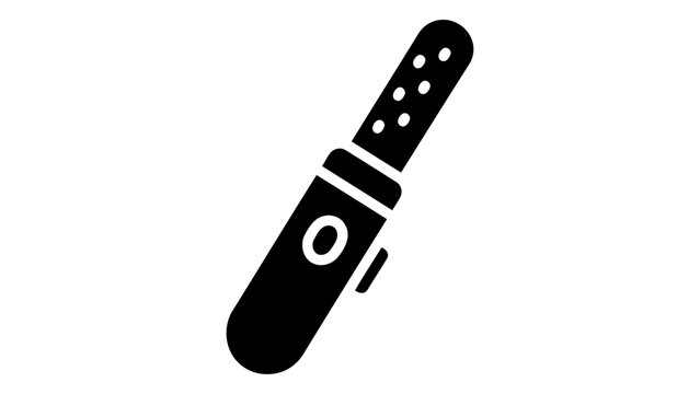 Black silhouette icon of a pet nail file grinder, representing grooming tool usage and function for animal care, isolate