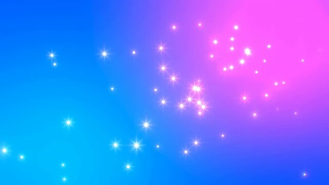 Dreamy cyan to pink gradient with twinkling star particles