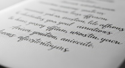 Fototapeta premium Elegant Vintage Calligraphy Script Writing on Textured Paper Surface