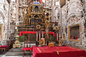 Obraz premium baroque choir in the martorana church in palermo in sicily in italy 