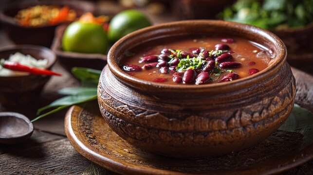 Traditional red kidney bean soup from Magellan, central java, Indonesia is commonly known as sop sneered, a traditional Javanese red bean soup