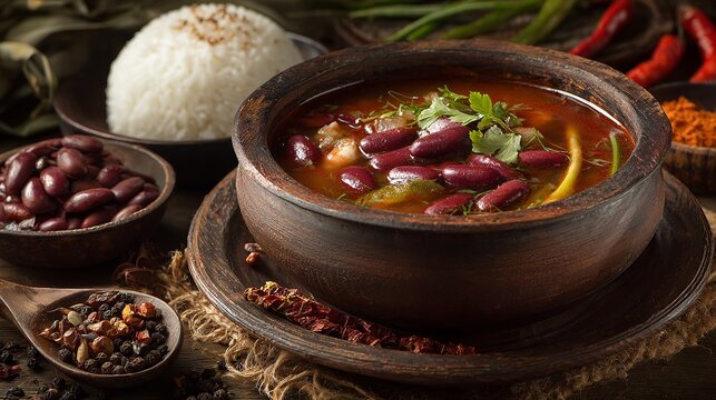 Traditional red kidney bean soup from Magellan, central java, Indonesia is commonly known as sop sneered, a traditional Javanese red bean soup